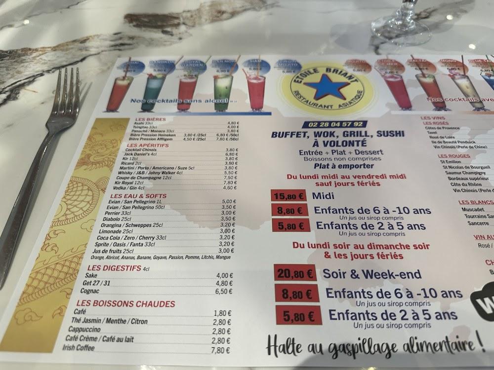 Restaurant ETOILEBRIANT buffet et Wok volonte - Menu Image 1
