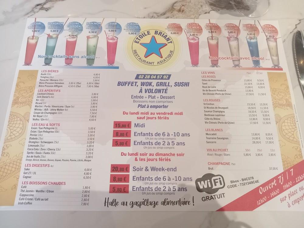 Restaurant ETOILEBRIANT buffet et Wok volonte - Menu Image 2